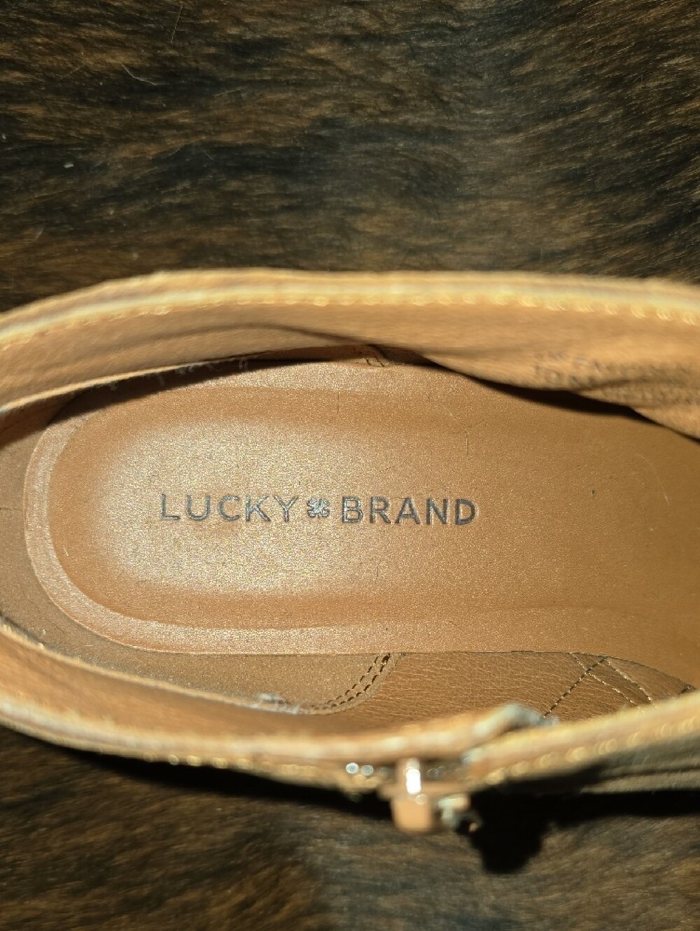Lucky Brand Cognac Leather Ankle Booties - Picture 2 of 3